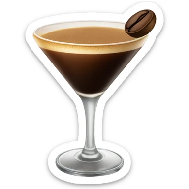 espresso martini with coffee bean on top of the drink sticker