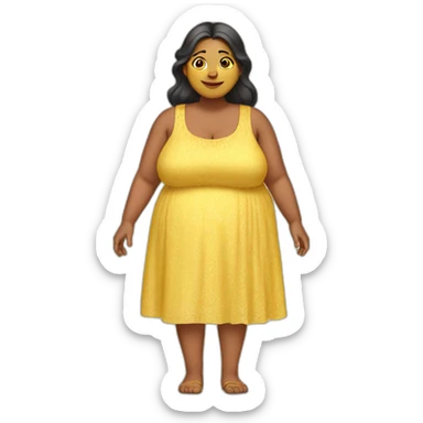 Fat yellow dress indian mom sticker
