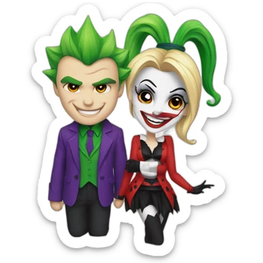 The joker and harley quinn sticker
