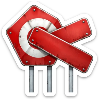 broken stop sign sticker