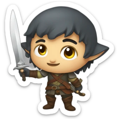 halfling rogue with dagger sticker
