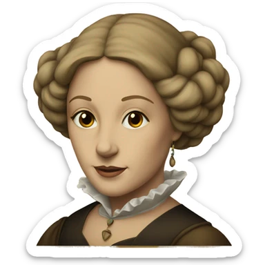 a framed portrait of a Renaissance woman sticker