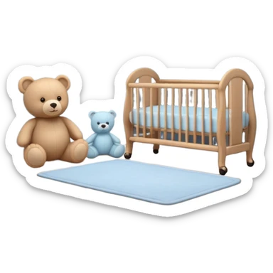 Cozy baby room with crib and teddy bear sticker