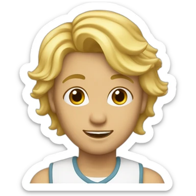 Jeune adulte de couleur blanche avec cheveux blonds en cosutume sticker