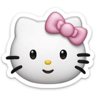Hello kitty face white sticker