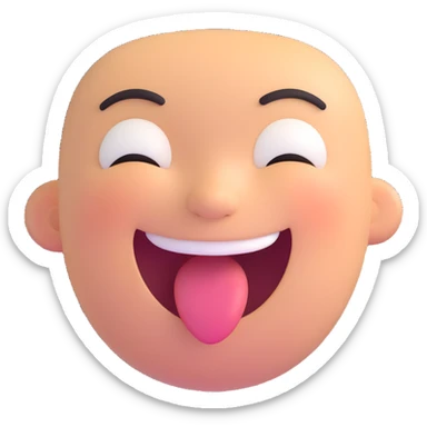 laughing face, wide open mouth, eyes closed sticker