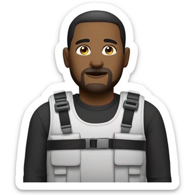 man with stab vest - full body sticker