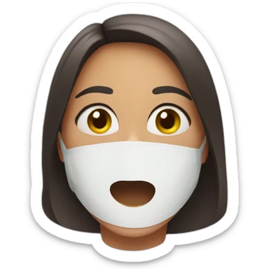 Woman tape over mouth sticker