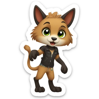 Anthro Fursona Furry Edgy Cool Cute Full body sticker