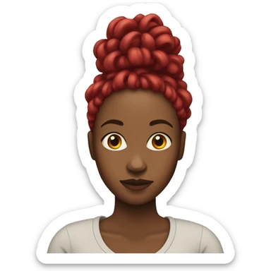 black woman with red locs sticker