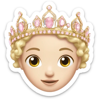 Royal gold tiara with pale pink jewels sticker