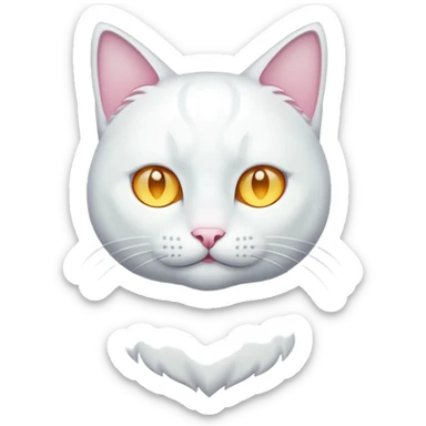 white cat luminous sticker
