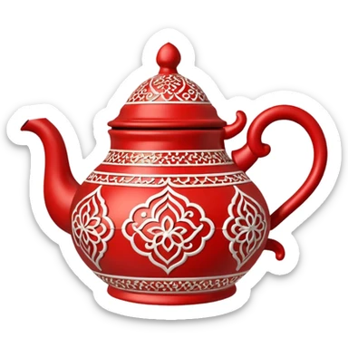 moroccan style ornamented teapot red sticker