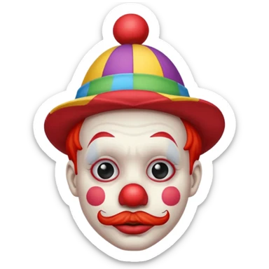 depressed clown sticker