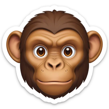 male ape face with masculine features sticker
