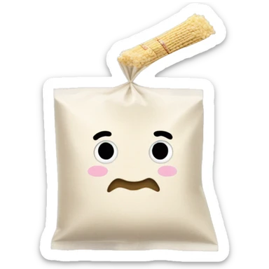 small zip loc bag of flour with a straw  sticker