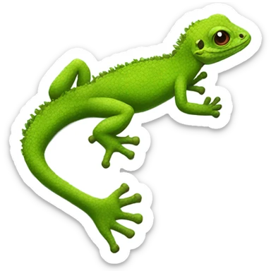 lizard with moss and green coral on its back sticker