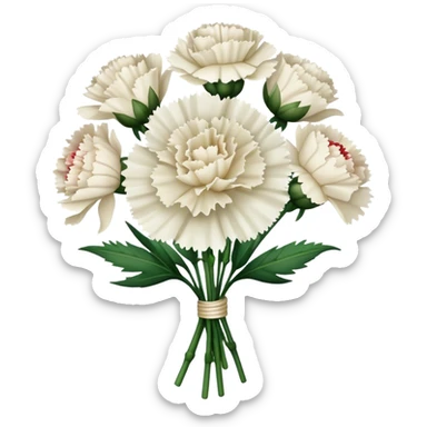 white bouquet Carnation stem flowers sticker