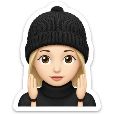 black knitted wool cap piece of clothing sticker