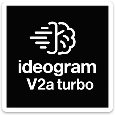 recreate this logo with text of "ideogram V2a turbo", MAKE IT FIT IN SQAURE  sticker