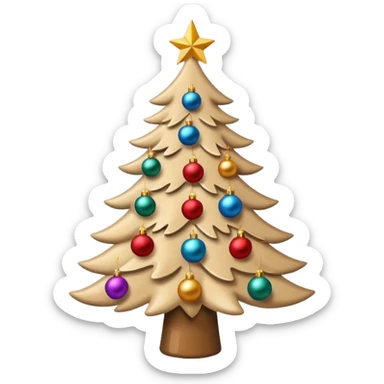 Beige Christmas tree sticker