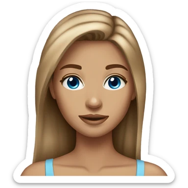 stunning tan girl light brown hair blue eyes sticker