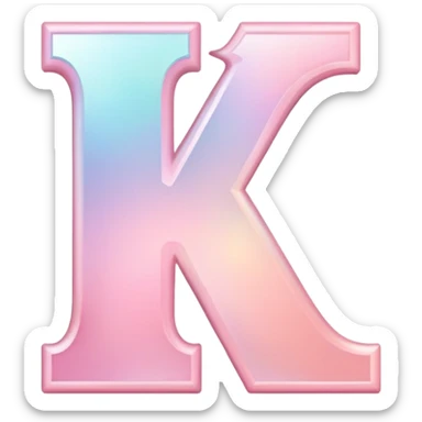 Iridescent pastel pink romantic formal elegant sophisticated cultured neat pretty beautiful nifty Font setting icon with letter “i” sticker