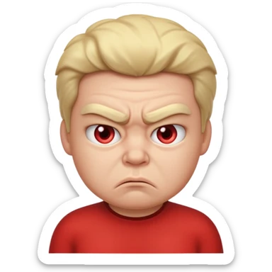 Angry pouty face with puffed up cheeks sticker