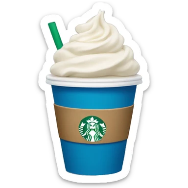 Starbucks blue cup with cream sticker