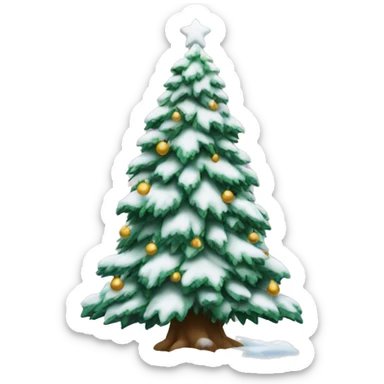 snowy christmas tree sticker