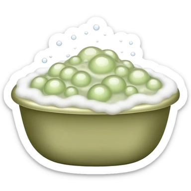 Pale olive bath foam sticker