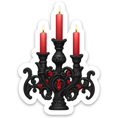 gothic candlestick black with red sticker