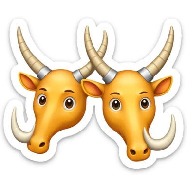 a pair of horns, isolated sticker
