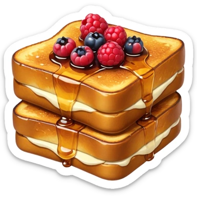 French toast with maple syrup and mixed berries  sticker