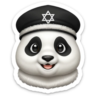 Panda wearing a Jewish hat sticker