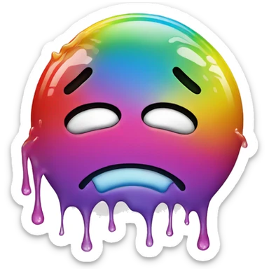 Rainbow smiley face with dripping sticker