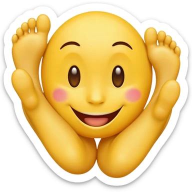 Happy Yellow Emoji Face with Feet sticker