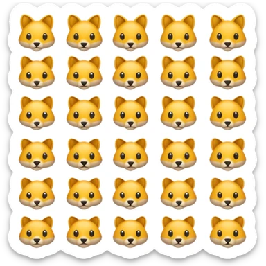 Find the different emoji challenge.
Use animal emojis with no visible facial expressions.
Focus on body shape, tail, ear, or color differences.
Minimal background.
Hard difficulty. sticker