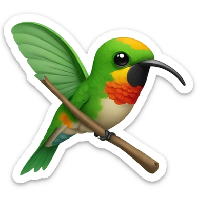 emoji de un colibrí con dos  sticker