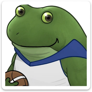 bufo in a football suit sticker