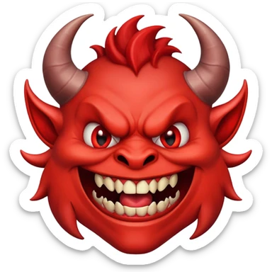 Devil laughing hysterically  sticker