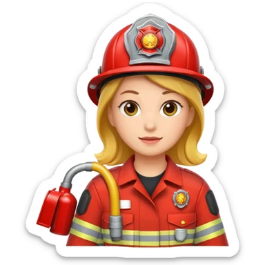 firefighter woman sticker