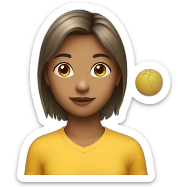 a young girl with a ball in full growth sticker