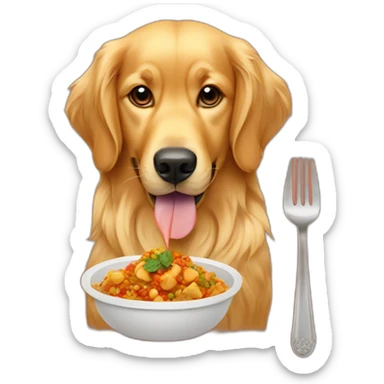 golden retriever eating Moroccan food sticker