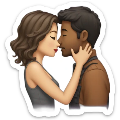 Boyfriend and girlfriend kissing  sticker