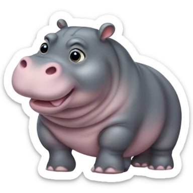 Baby fat hippo  sticker
