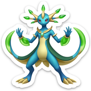 Cresselia-Zygarde-Electrike-Fakémon-fusion, full body sticker