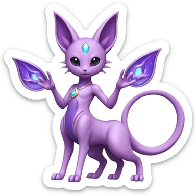 Mewtwo-Lunala-Espeon-Fakémon-hybrid-creature (full body)  sticker