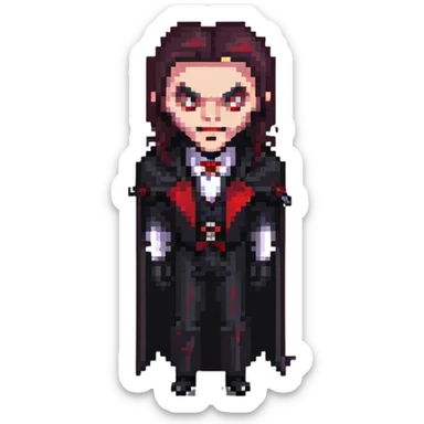 Classic Dracula vampire with widow's peak sticker