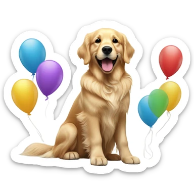 Golden retriever couleur blanc anniversaire  sticker